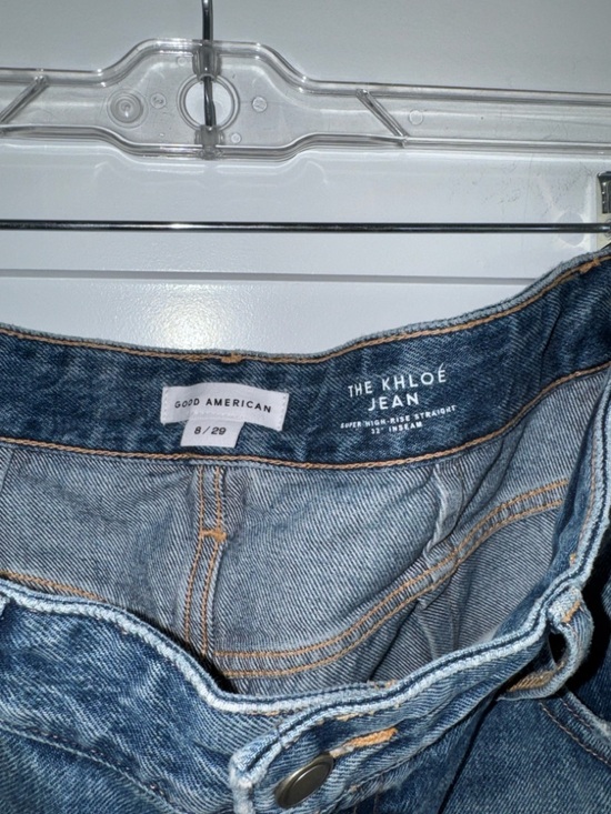 Good American Light Blue Distressed Wide-Leg Jeans - Women - Picture 3 of 8